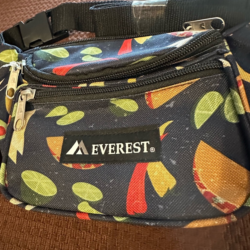 NWT Everest Navy Blue taco Patterned Belt Bag Fanny Pack Waist Bag - Picture 5 of 12